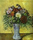 Flowers in a Blue Vase by Paul Cezanne